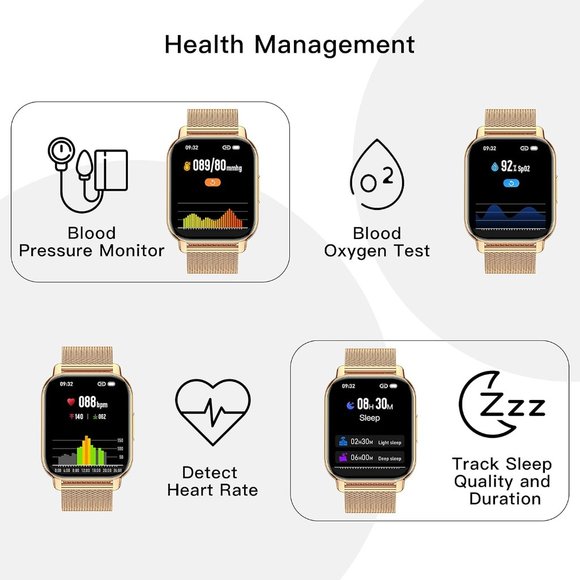Men Women Rose Gold Pink 1.85\'\' Smartwatch with AI Voice Control Fitness Tracker main image 6